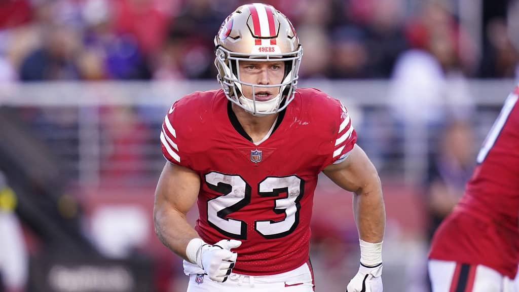 The Best 49ers-Eagles NFL player prop for Sunday afternoon centers around running back Christian McCaffrey and his receiving...