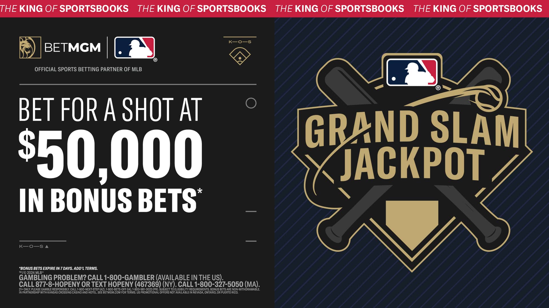 HUGE BetMGM MLB Promo: $50K in Bonus Bets With Grand Slam Jackpot