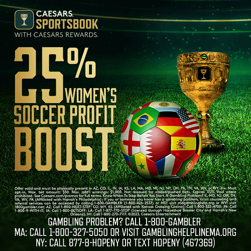 caesars sportsbook women's world cup betting promo