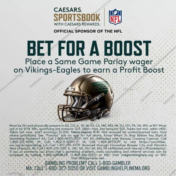 Caesars Sportsbook profit boost 9/14